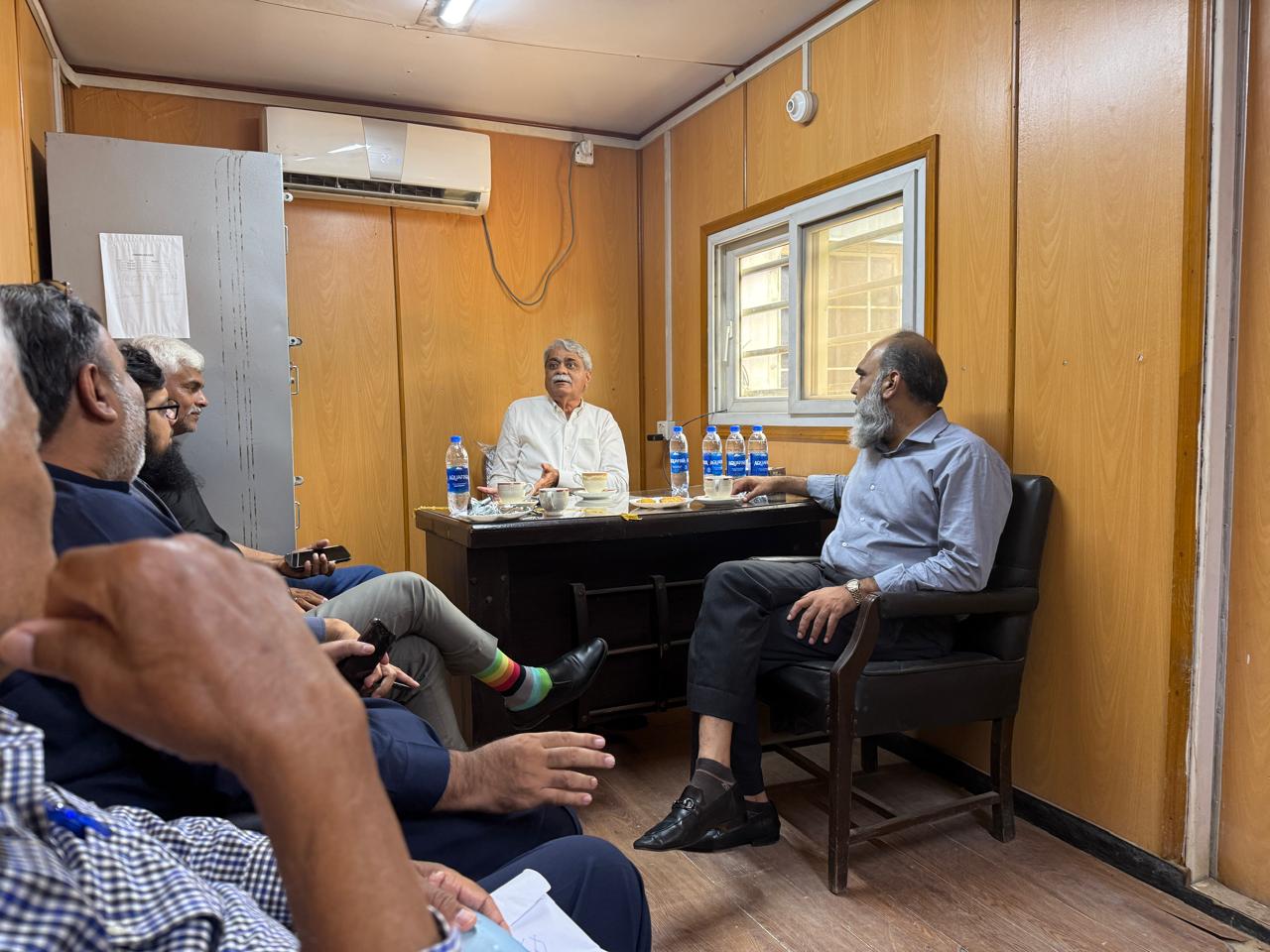 A project review meeting and site visit for the provision of 10 MGD water at the doorstep of Dhabeji SEZ were held on 4th September 2025. The contractor provided updates on the construction progress.