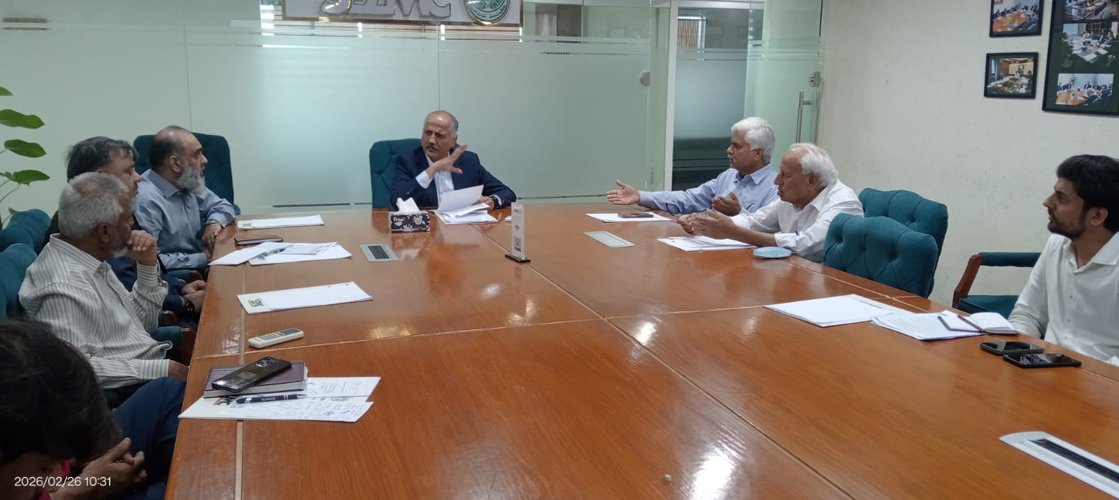 A Progress Review Meeting was held on the 10 MGD Water Supply Project at Dhabeji SEZ to review ongoing work and ensure timely completion.