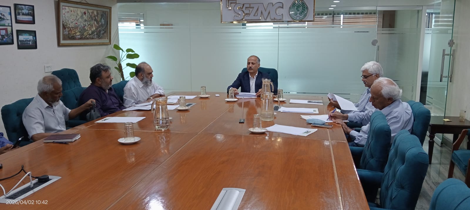 At today’s Weekly Progress Review Meeting, updates on the 10 MGD Water Supply Project at Dhabeji SEZ were reviewed, with contractors presenting progress.