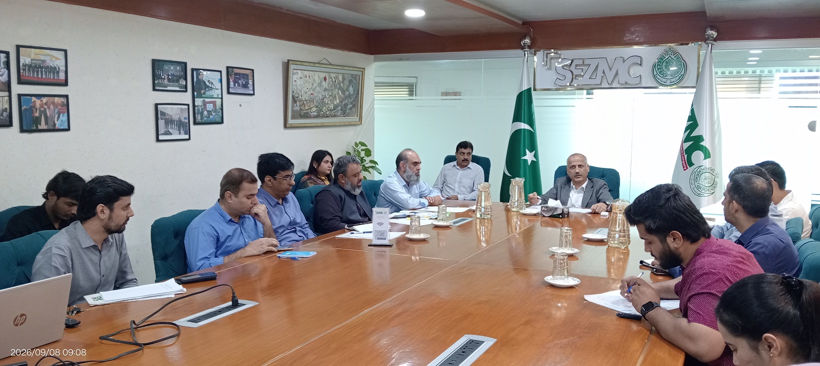 Read more about the article A Weekly Progress Review Meeting was held to assess MCK Industrial Park, New Industrial Enclaves in Hyderabad & Sukkur, and the Aquaculture Park, reviewing implementation progress and priorities to maintain momentum across key projects.